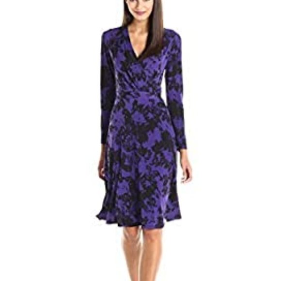 Ellen Tracy Dresses & Skirts - Ellen Tracy Faux Wrap Stretch Dress Violet New M